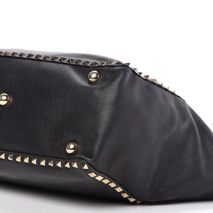 Valentino Garavani Vitello Medium Rockstud Tote Black 7 of 9