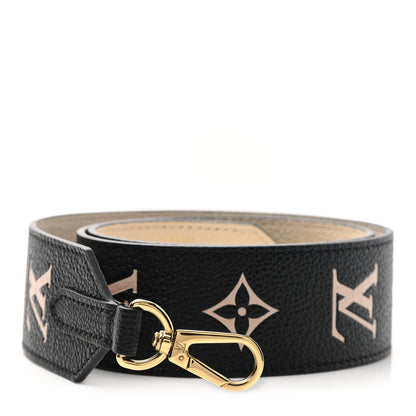 Louis Vuitton Empreinte Monogram Bandouliere Shoulder Strap Black Beige 1 of 7