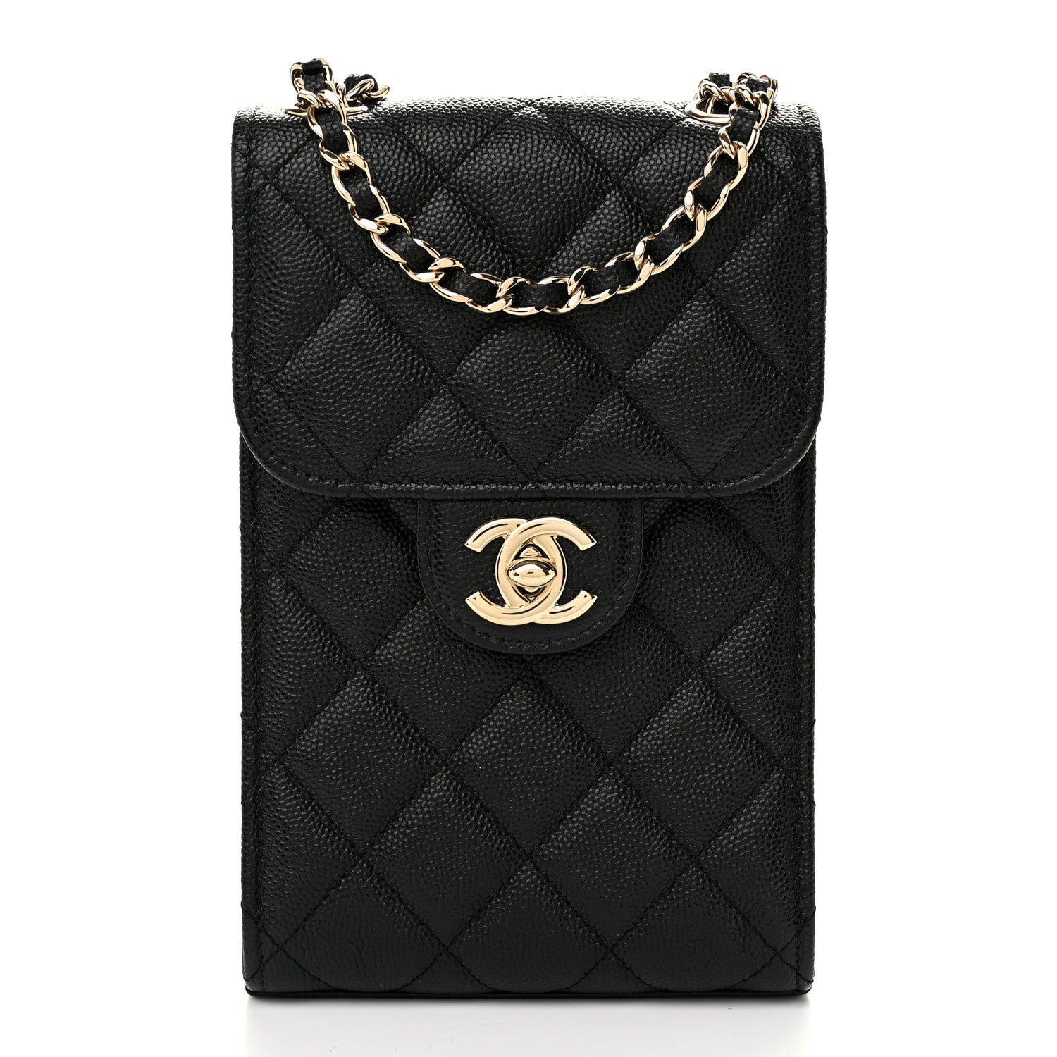 Chanel Caviar Quilted Classic Phone Holder Black 1 of 12