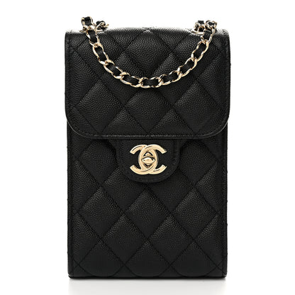 Chanel Caviar Quilted Classic Phone Holder Black 1 of 12