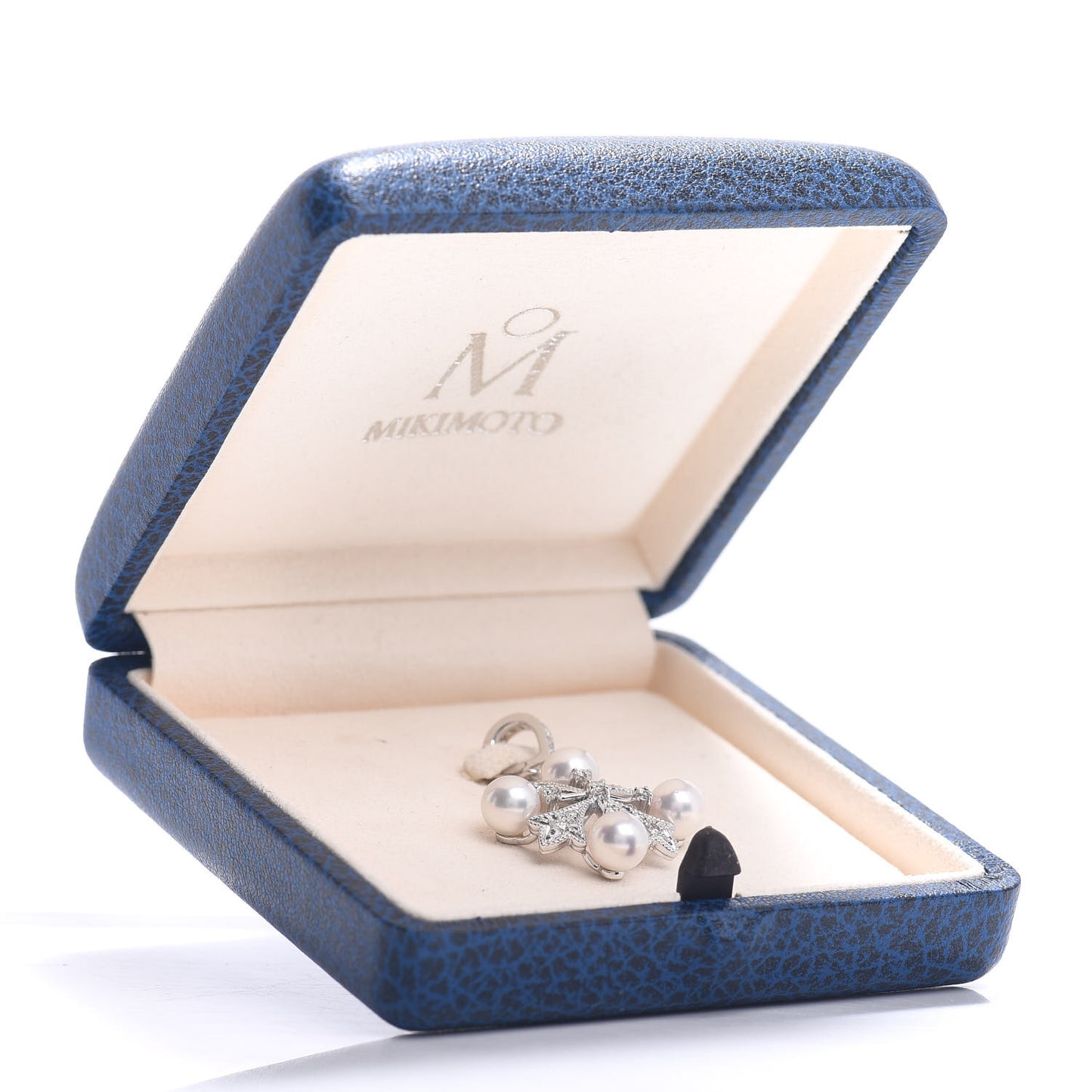 18K White Gold Diamond Akoya Pearl 6mm Wreath Pendant