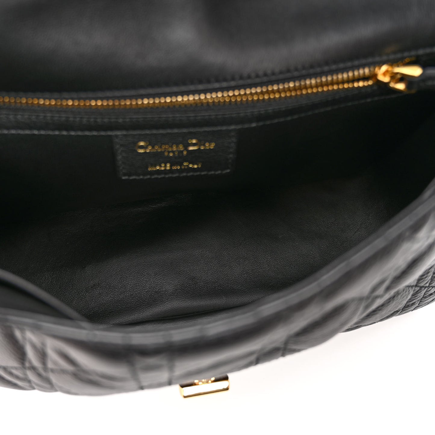 Calfskin Cannage Medium Caro Bag Black
