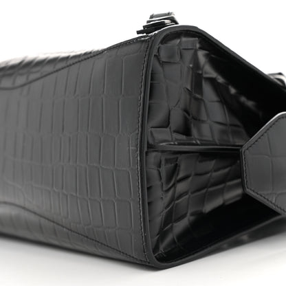 Balenciaga Semi Shiny Calfskin Crocodile Embossed Neo Classic Black Hardware S City Black Black 9 of 12