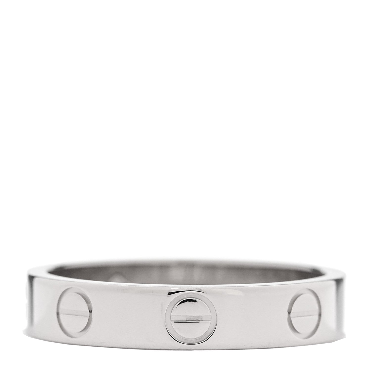 Cartier 18K White Gold 3.5mm LOVE Wedding Band Ring 50 5.25 3 of 4