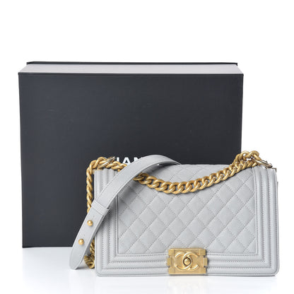 Chanel Caviar Quilted Medium Boy Flap Grey 10 of 10
