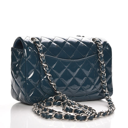 Chanel Patent Calfskin Quilted Mini Rectangular Flap Turquoise 3 of 8