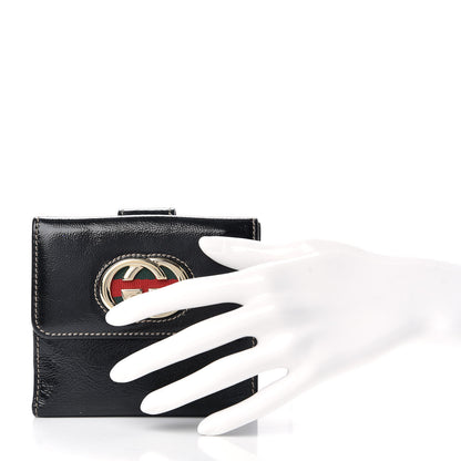 Gucci Patent Calfskin Compact Britt Wallet Black 2 of 7