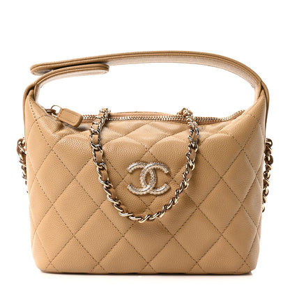 Chanel Caviar Quilted Chain Hobo Dark Beige 2 of 21