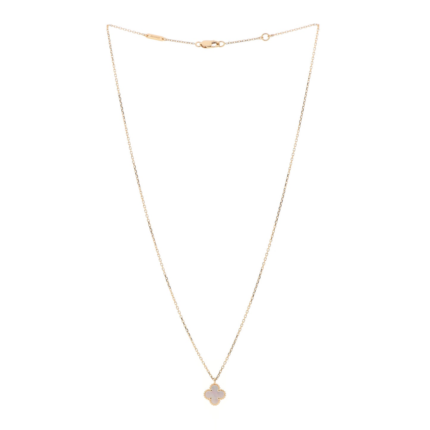 18K Yellow Gold Mother of Pearl Sweet Alhambra Pendant Necklace