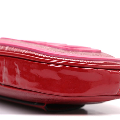 Gucci Patent Rubber Game Patch Logo Belt Bag  85 34 Hibiscus Red 10 of 11