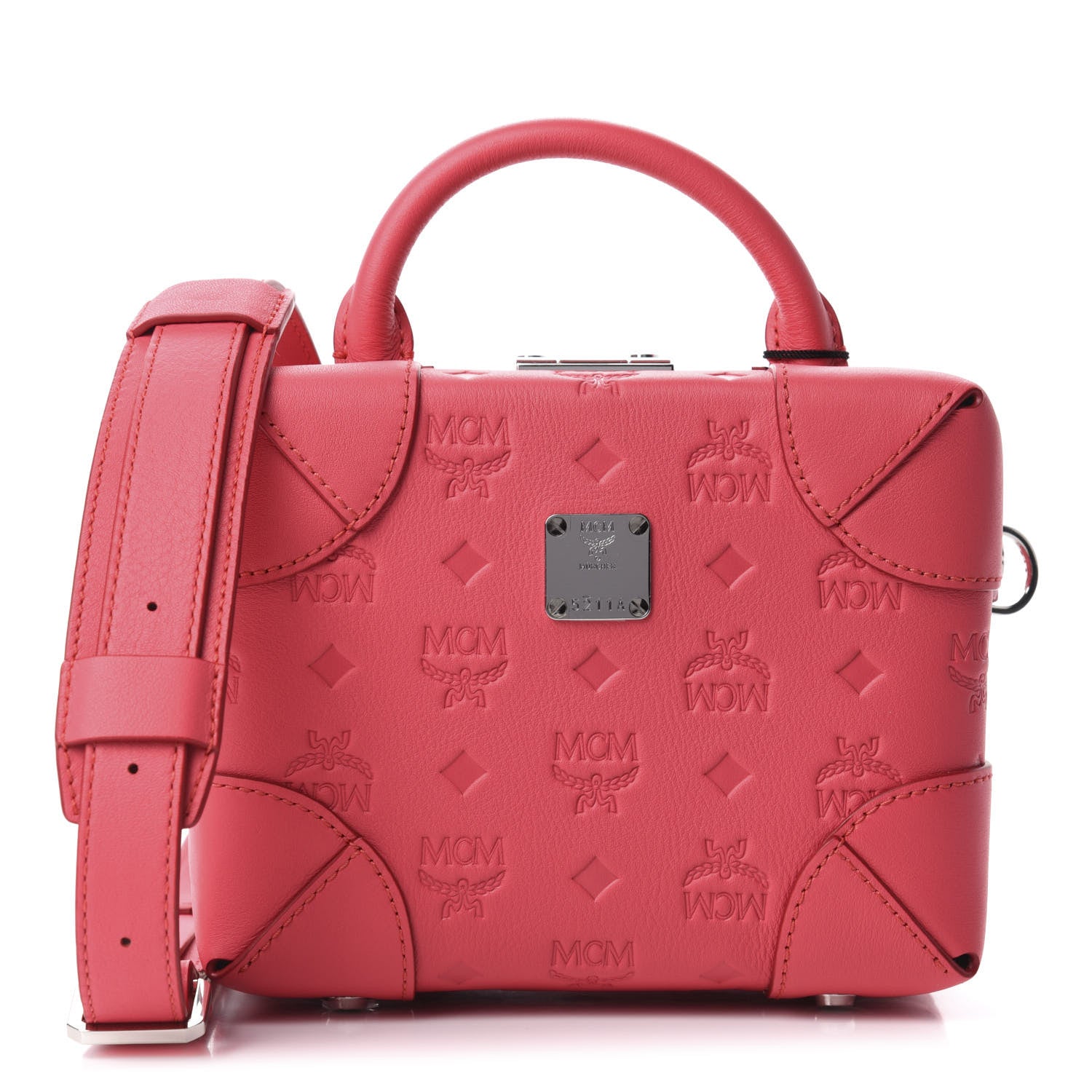MCM Calfskin Ottomar Monogram Soft Berlin Crossbody Teaberry 1 of 10