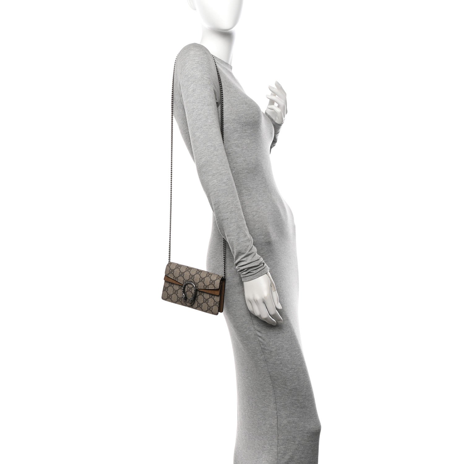 Gucci GG Supreme Monogram Super Mini Dionysus Shoulder Bag Taupe 2 of 9