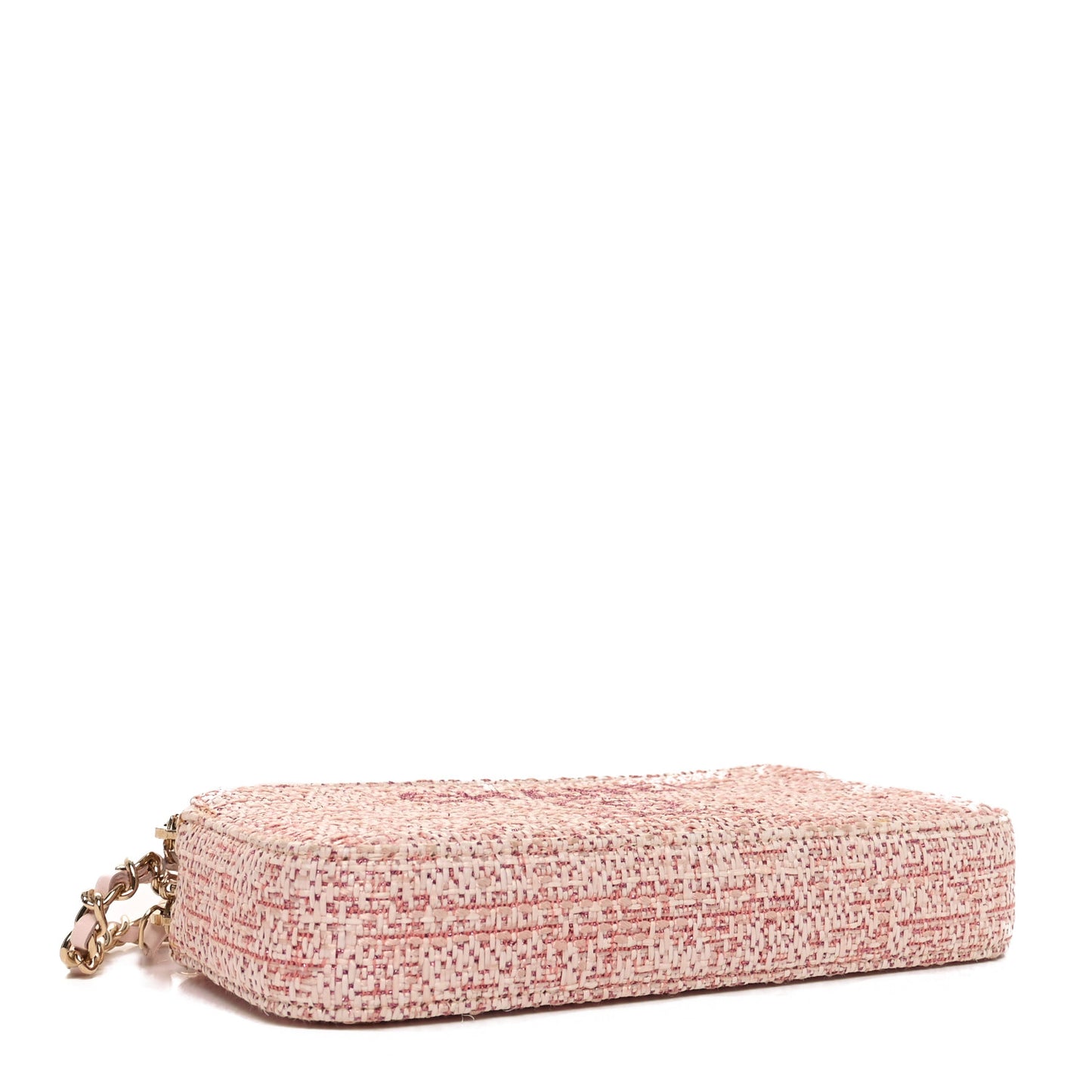 Canvas Small Deauville Clutch With Chain Pink