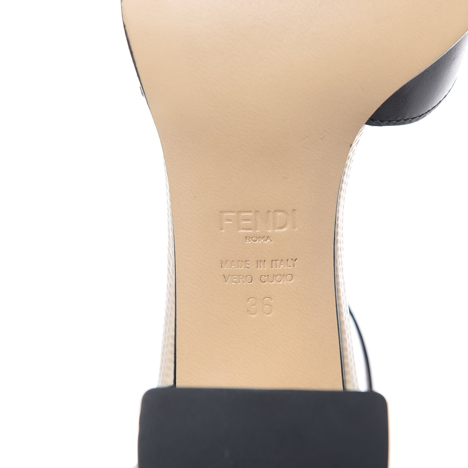 Fendi Calfskin Chameleon 65 Ankle Sandals 36 Black Peony Makeup 7 of 10