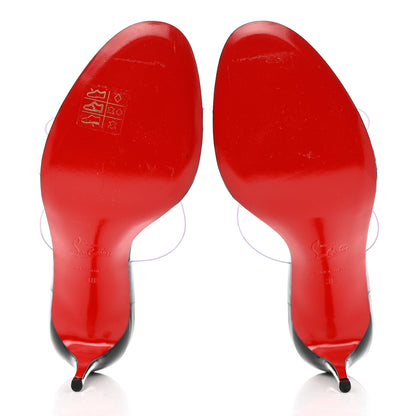 Christian Louboutin Patent PVC Just Nothing 85 Slide Sandals 38 Black 5 of 8