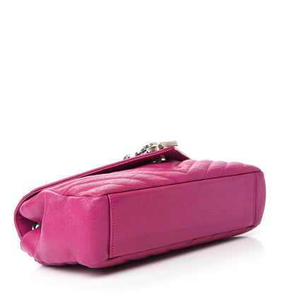 Saint Laurent Sheepskin Matelasse Medium Monogram College Punk Chain Satchel Electric Fuxia 4 of 11