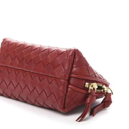Bottega Veneta Nappa Intrecciato Cosmetic Pouch Red 10 of 10