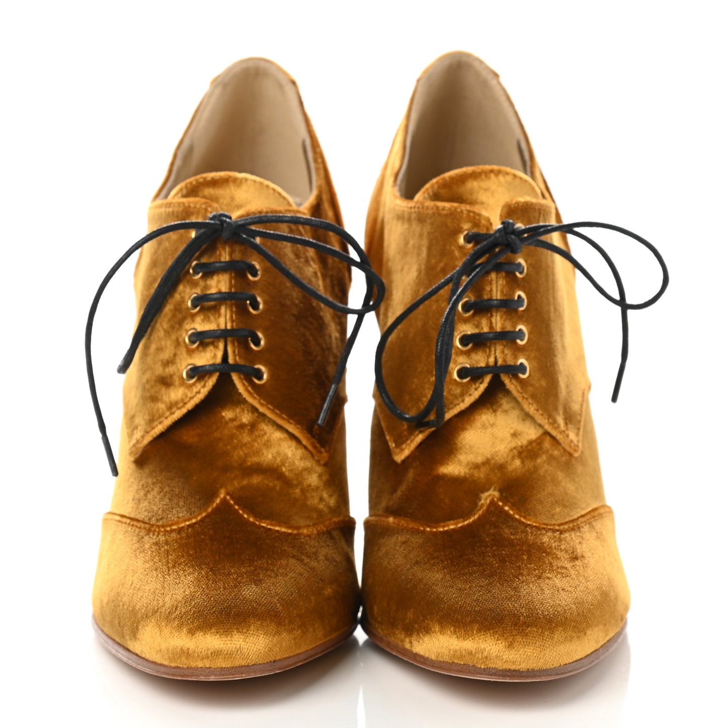 Velvet CC Lace Up Ankle Boots 39 Gold