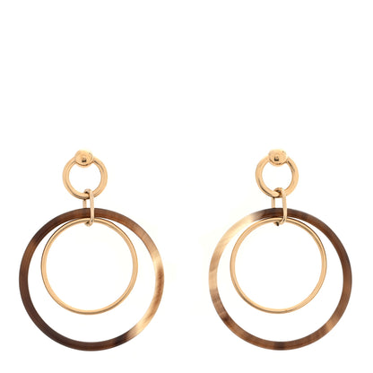 Hermes Permabrass Buffalo Horn Wood Amulette Hoop Earrings 1 of 4