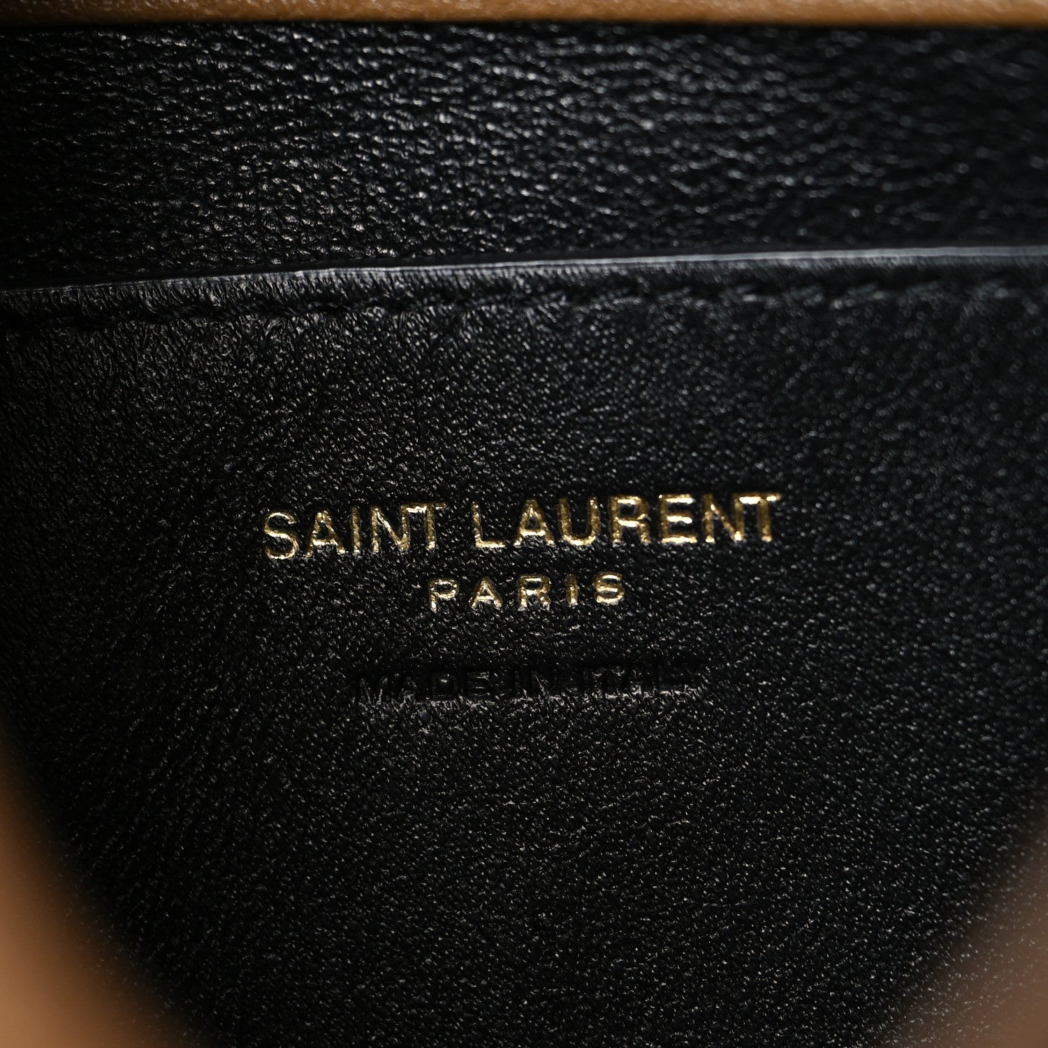 Saint Laurent Supple Lambskin Small Cassandre Chain Pouch Dark Cork 6 of 11