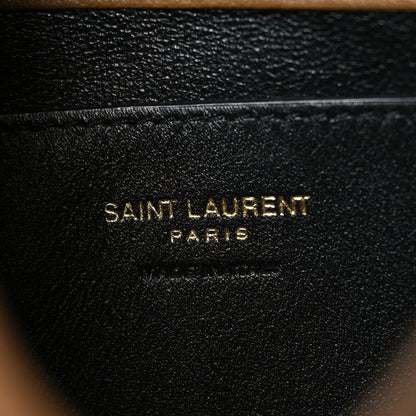 Saint Laurent Supple Lambskin Small Cassandre Chain Pouch Dark Cork 6 of 11