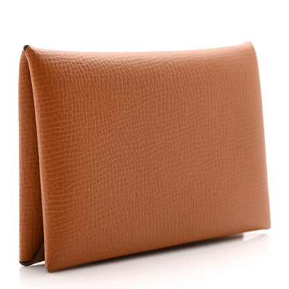 Hermes Epsom Calvi Card Case Gold 3 of 8