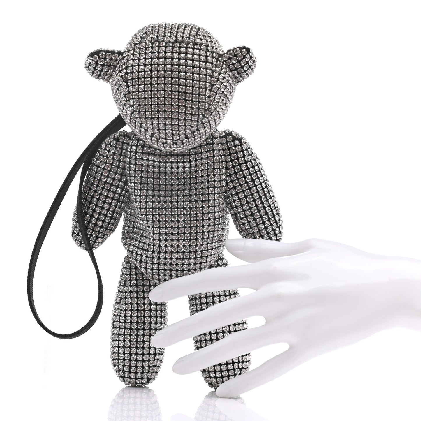 Crystal Mesh Beiress Wristlet White