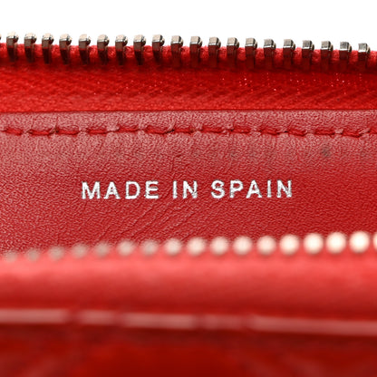 Chanel Patent Quilted Double Stitched Zip Around Wallet Red 7 of 12