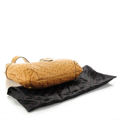 Gucci Ostrich Jackie O Piston Lock Hobo Tan 4 of 7