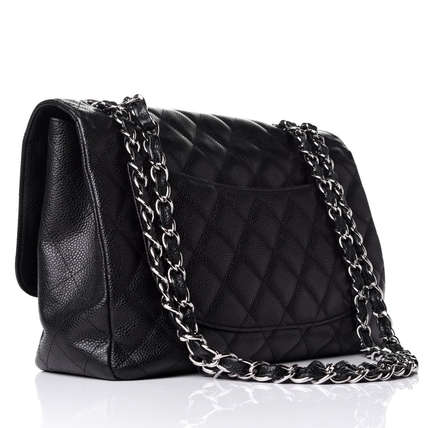 Caviar Quilted Jumbo Single Flap Black