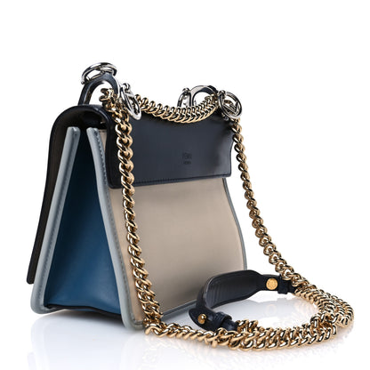 Fendi Vitello Century Opaco F is Fendi Small Kan I Shoulder Bag Blue Beige 3 of 10