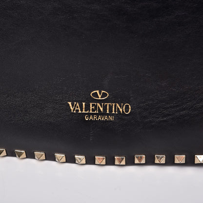 Valentino Garavani Vitello Rockstud Shoulder Flap Bag Black 8 of 10