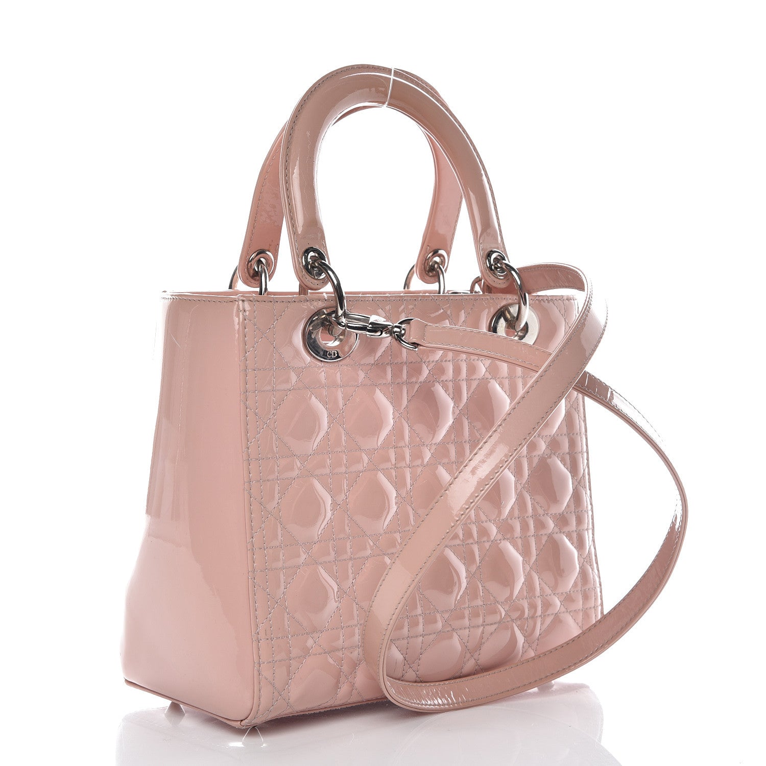 Christian Dior Patent Cannage Medium Lady Dior Rose Clair 3 of 25