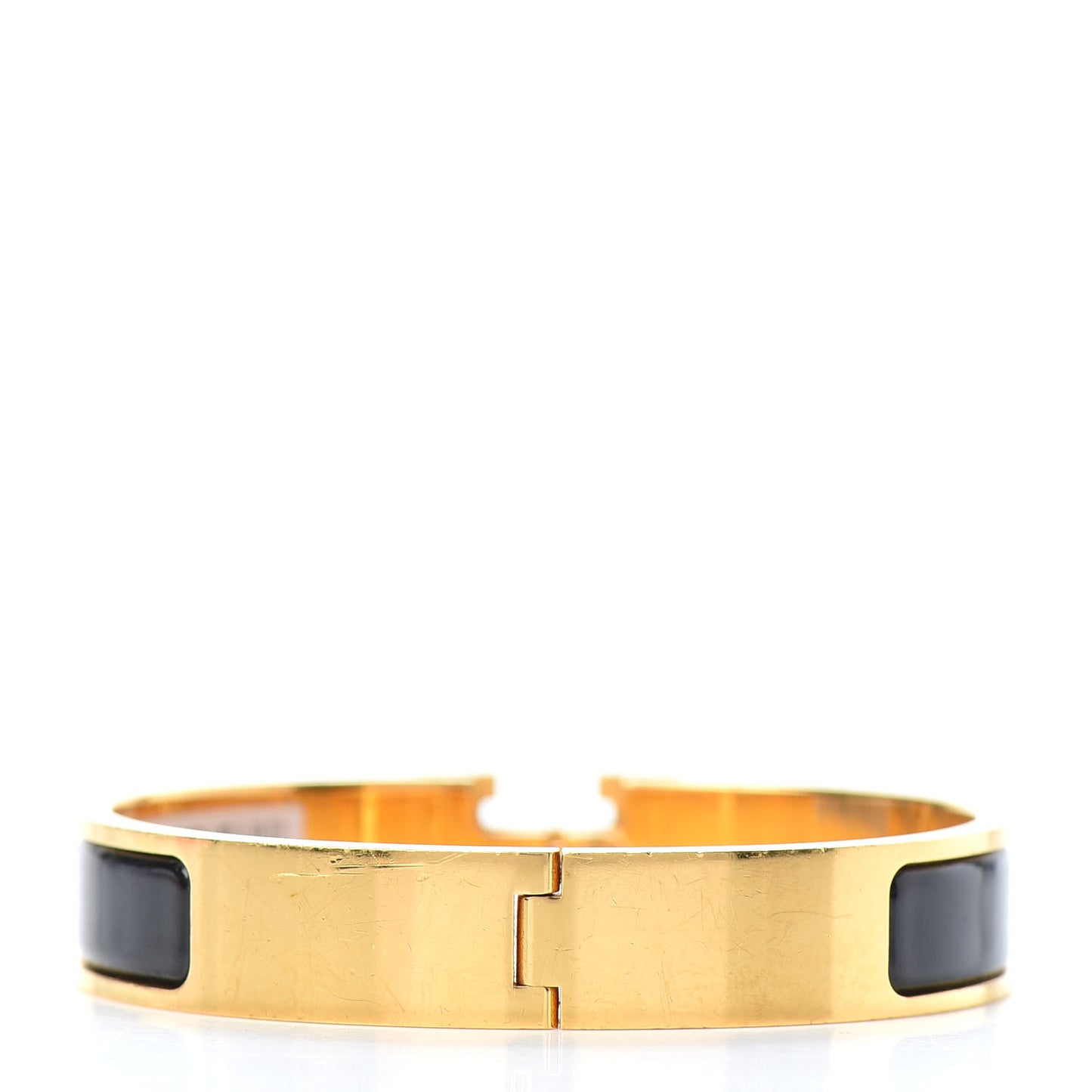 Enamel Narrow Clic Clac H Bracelet GM Black