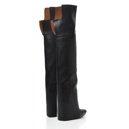 Givenchy Calfskin Newton Over The Knee Boots 35.5 Black Marron 6 of 18