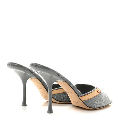 Louis Vuitton Monogram Denim 6AM Mules 40 Gray 5 of 10