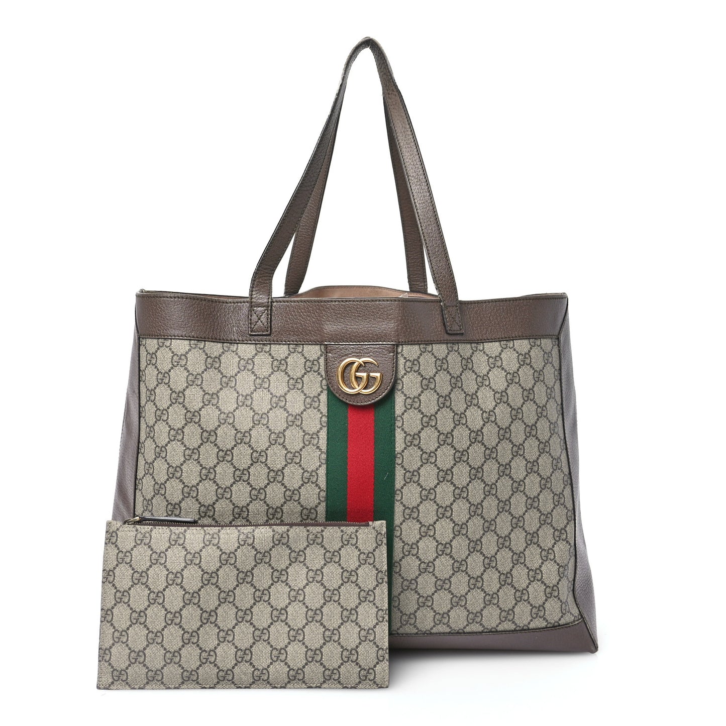 GG Supreme Monogram Web Ophidia Tote Brown