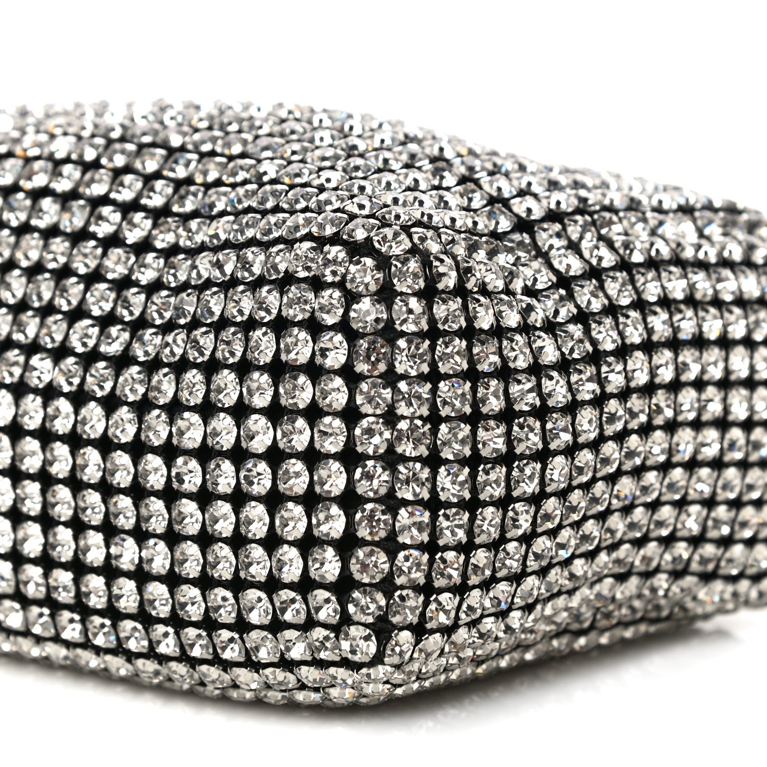 Alexander Wang Mesh Crystal Rhinestone Mini Heiress Pouch Black Silver 10 of 10