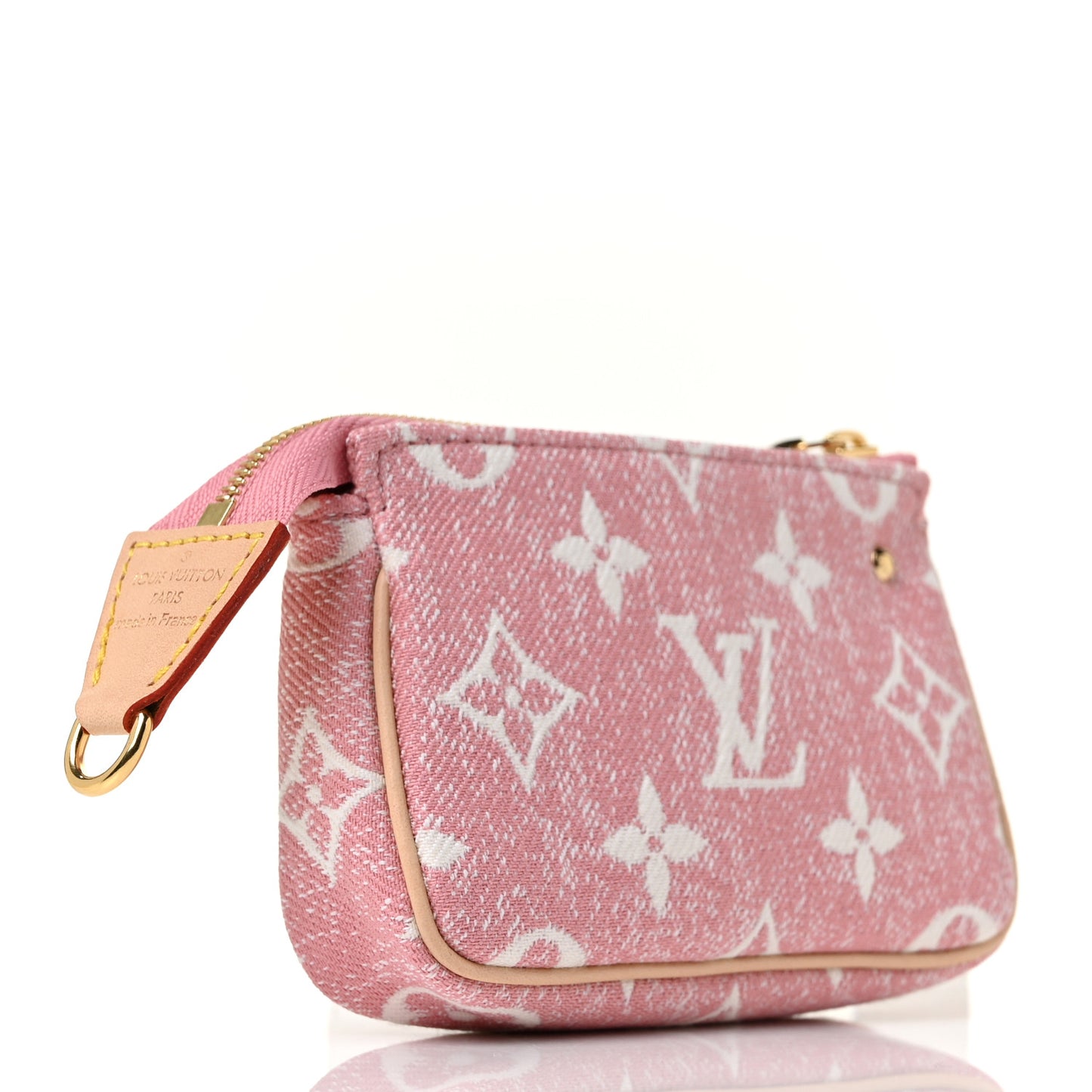Denim Jacquard Monogram Micro Pochette Accessories Rose