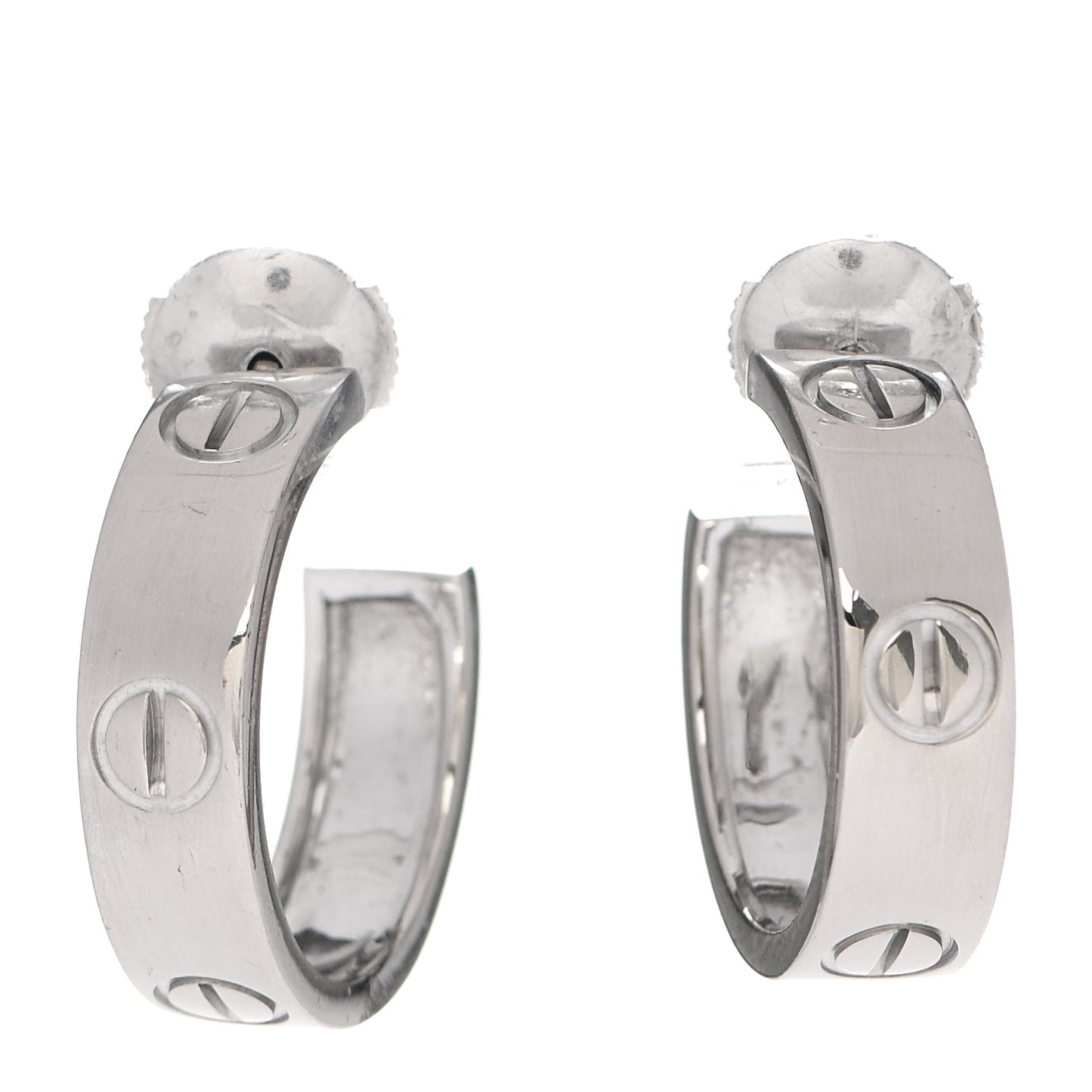 18K White Gold 5.5mm LOVE Hoop Earrings