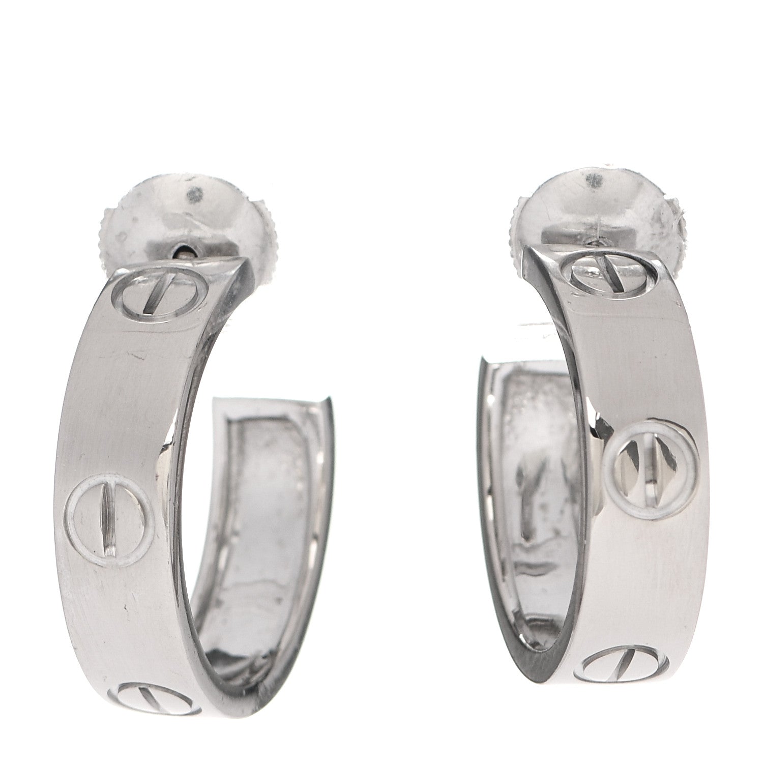 Cartier 18K White Gold 5.5mm LOVE Hoop Earrings 1 of 5