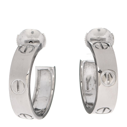 Cartier 18K White Gold 5.5mm LOVE Hoop Earrings 1 of 5