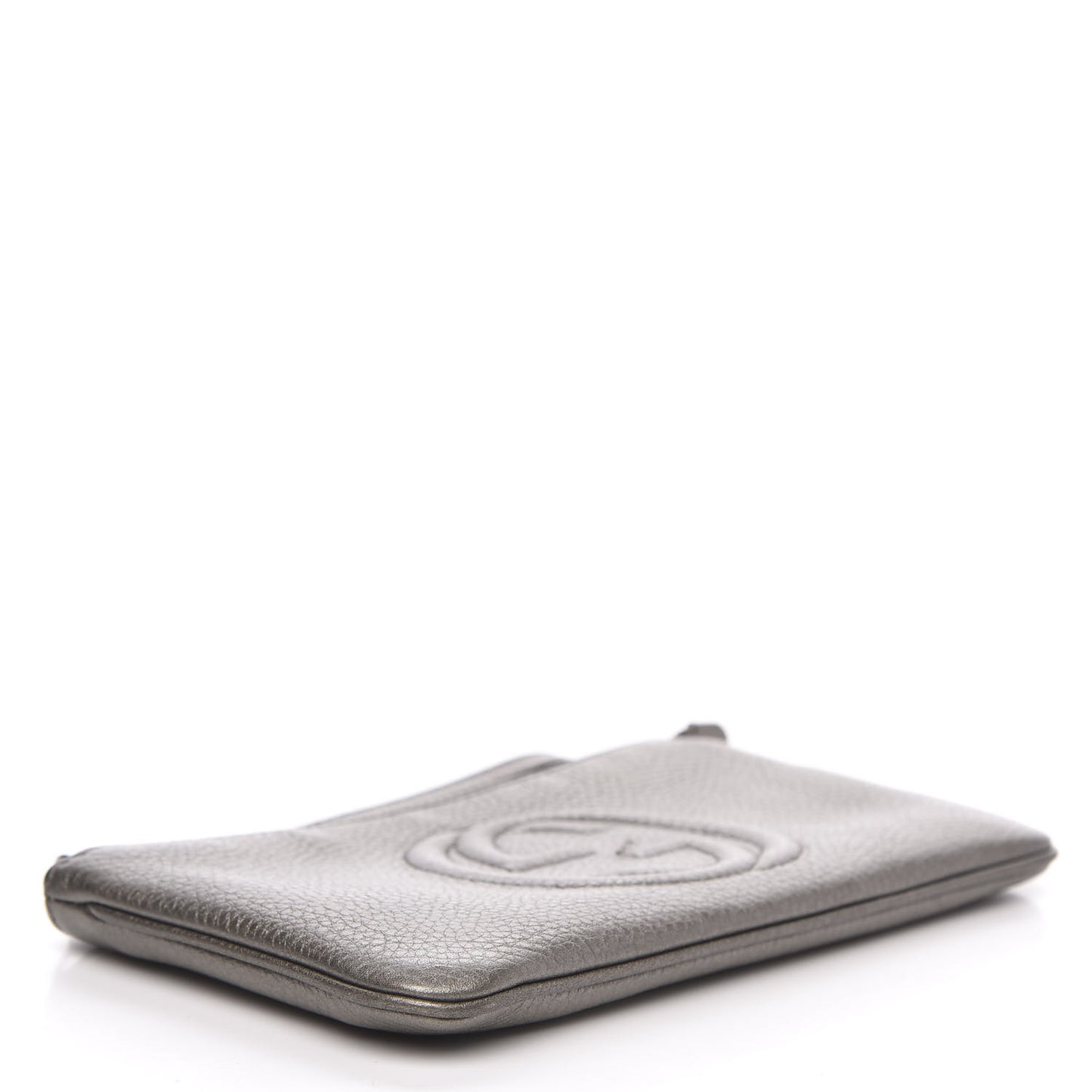Metallic Pebbled Calfskin Soho Wristlet Sasso
