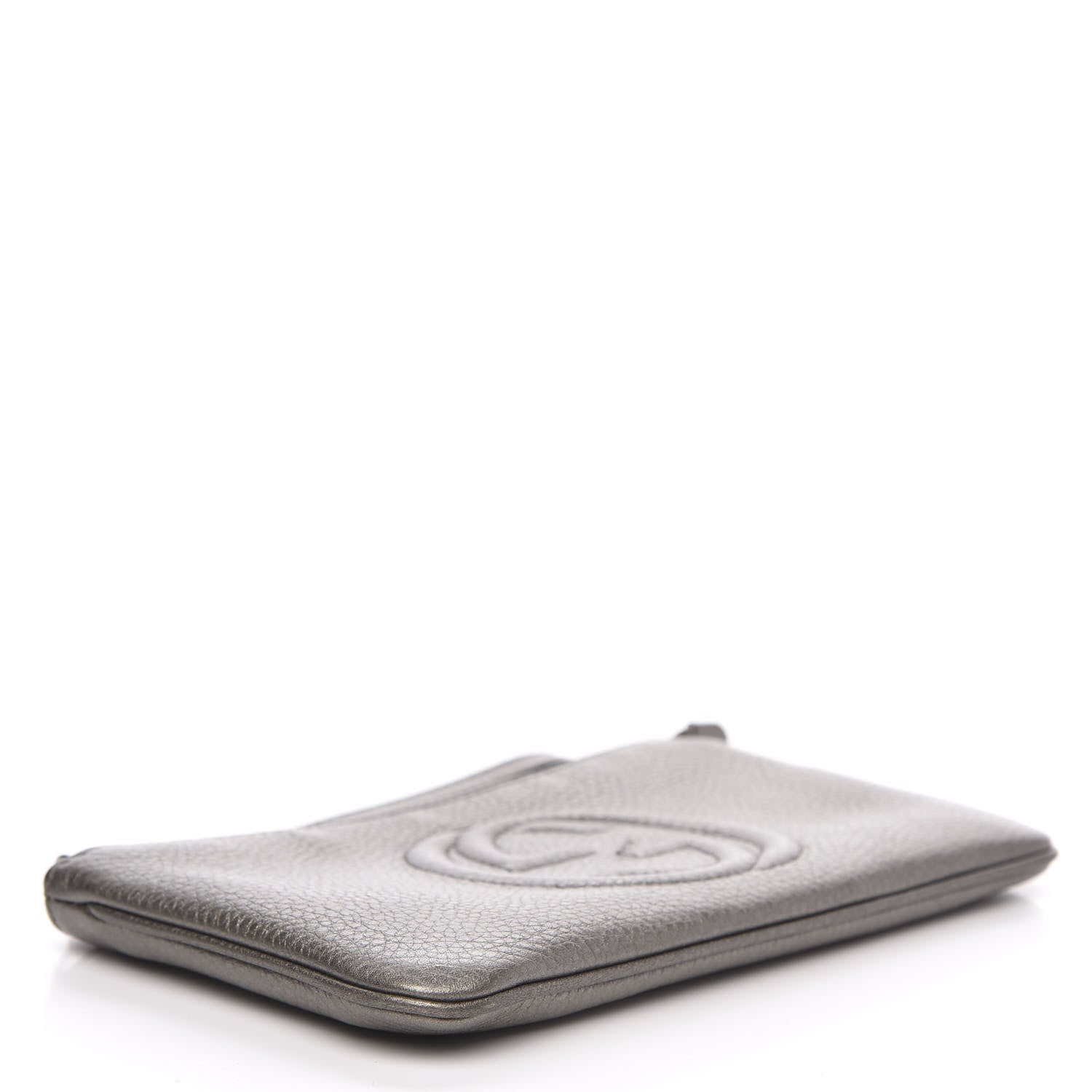 Gucci Metallic Pebbled Calfskin Soho Wristlet Sasso 4 of 11