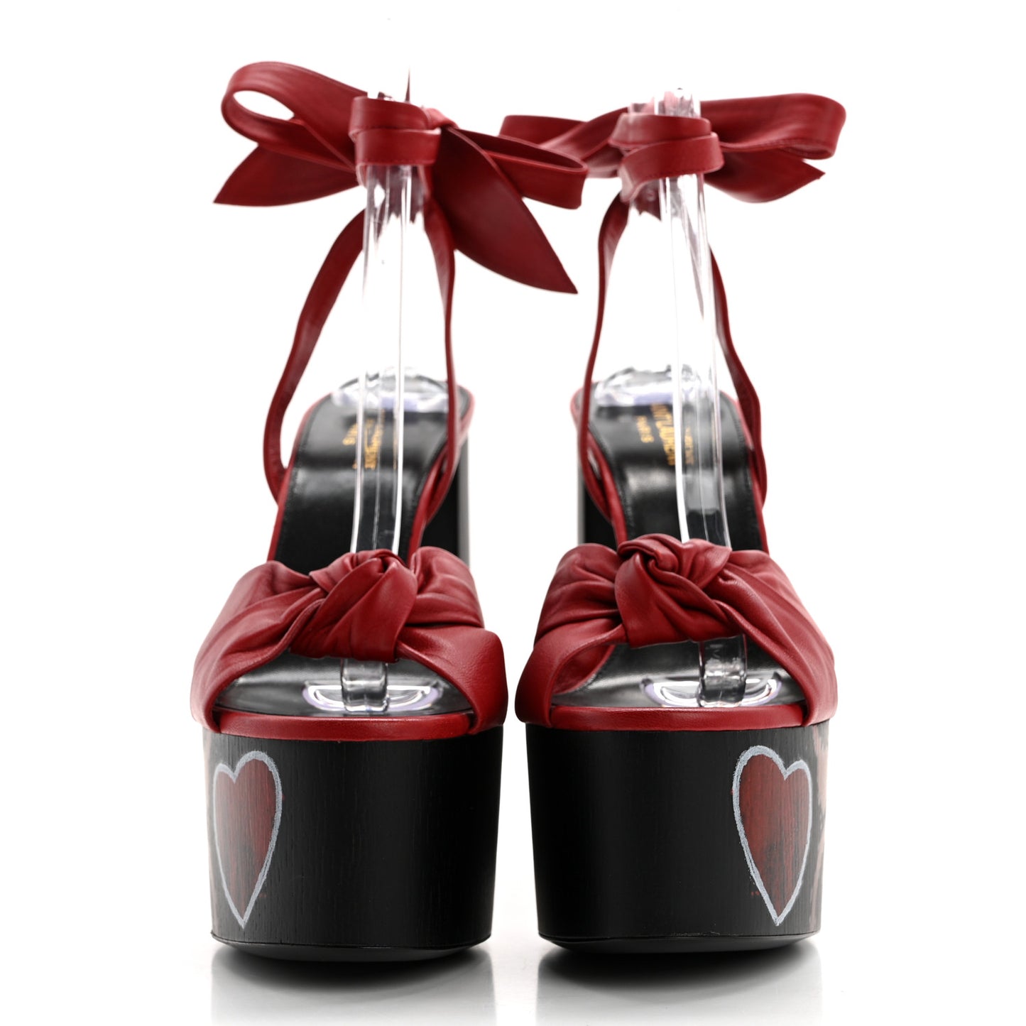 Nappa Heart Paige 85 Platform Sandals 41 Rouge Eros