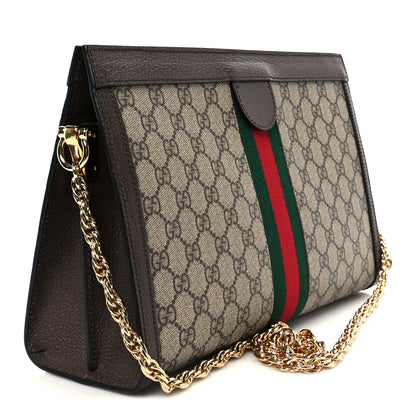Gucci GG Supreme Monogram Web Medium Ophidia Chain Shoulder Bag Brown 5 of 19