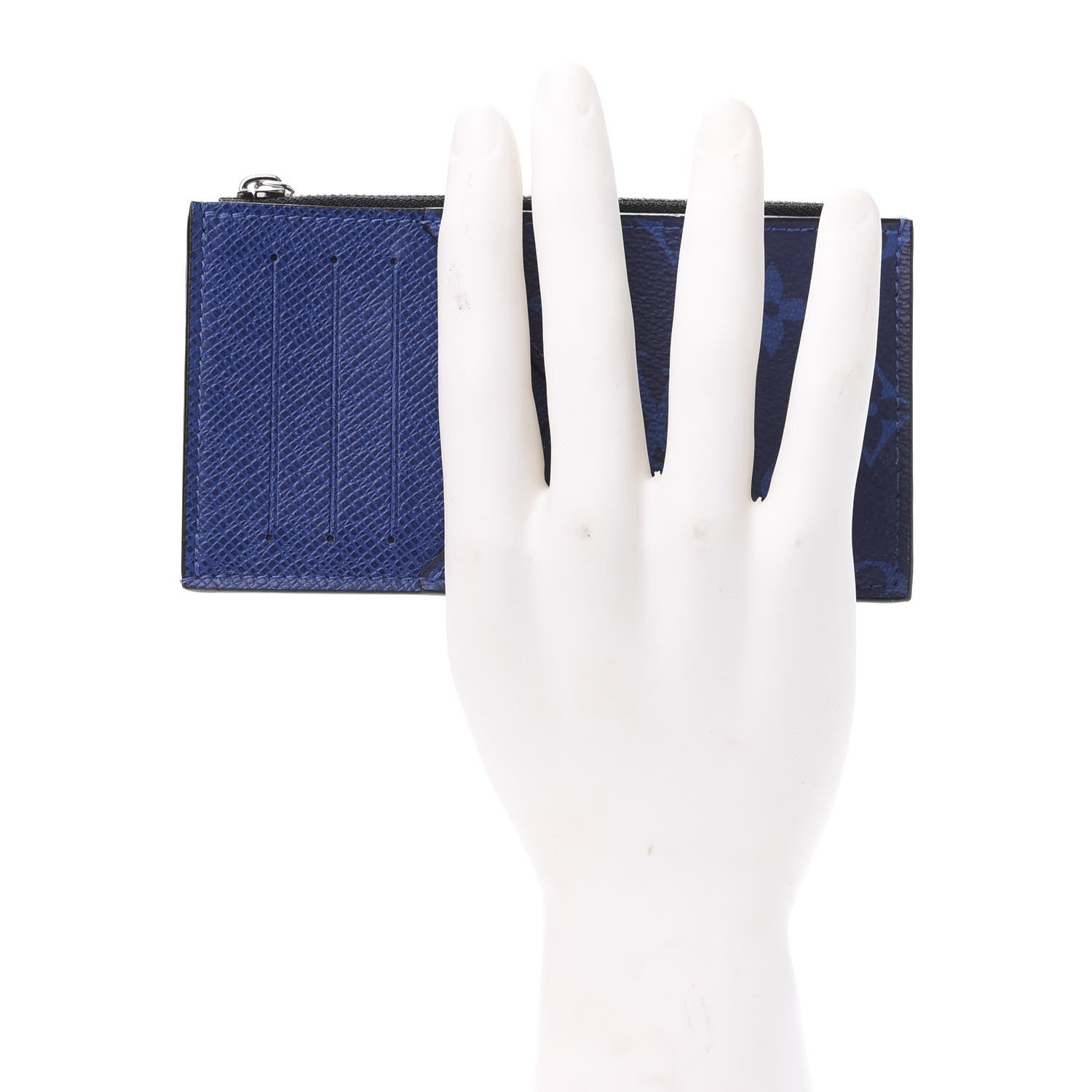 Louis Vuitton Monogram Taiga Coin Card Holder Cobalt 2 of 8