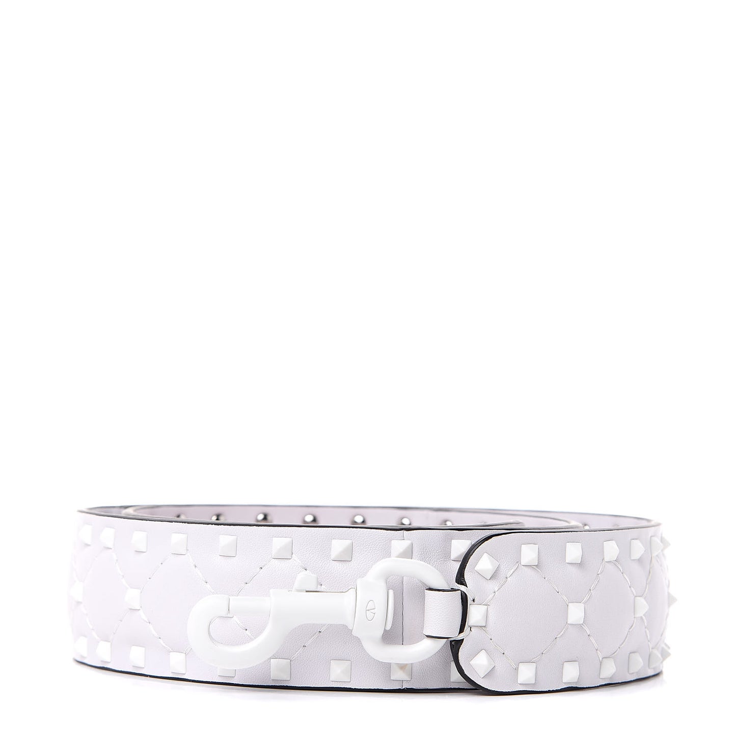 Lambskin Free Rockstud Spike Shoulder Strap Optic White
