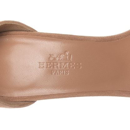 Hermes Metallic Epsom Velvet Goatskin Premiere 70 Sandals 35 Argent Beige Paille 8 of 11