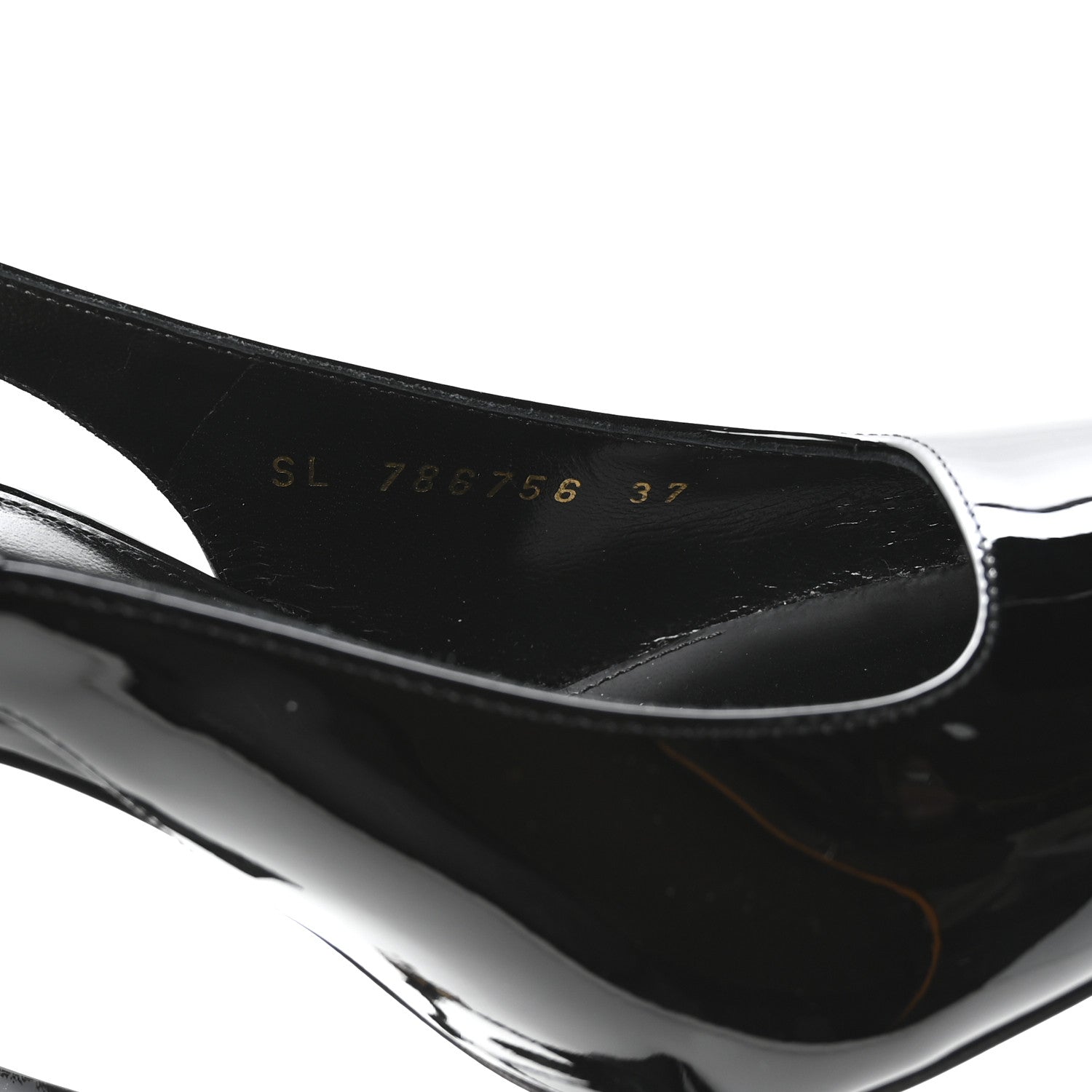 Saint Laurent Vernice Grupy Dune 110 Slingback Pumps 37 Black 8 of 9